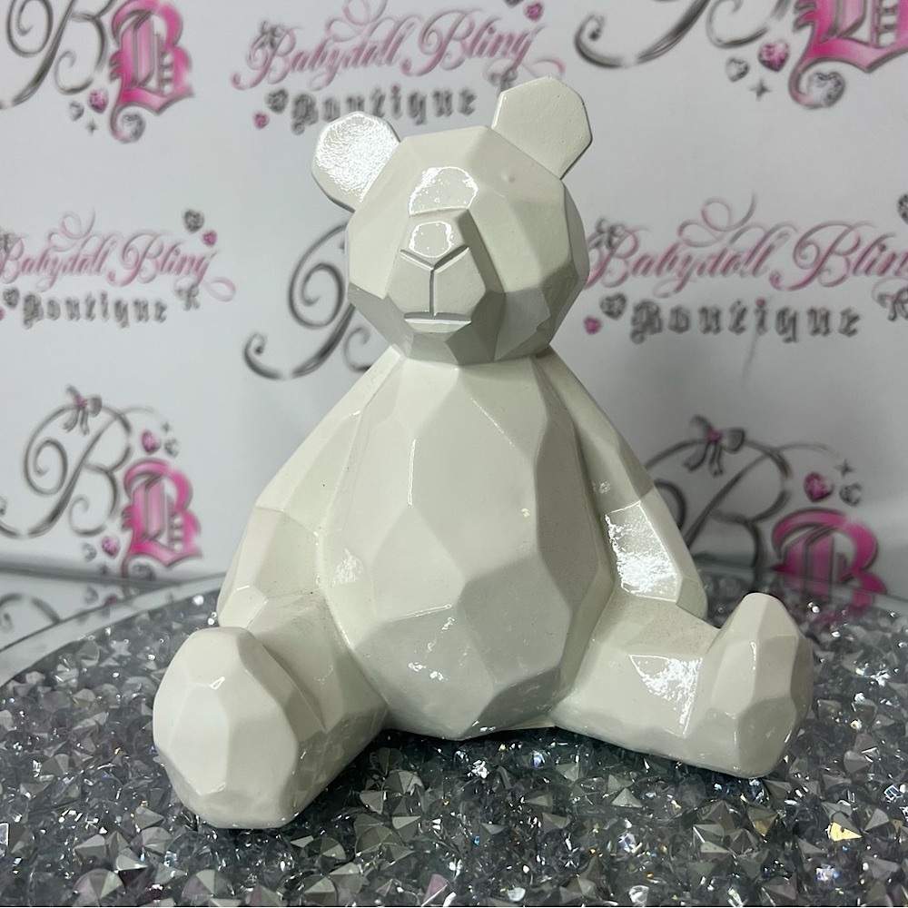 Geometric White Bear Figurine geometrical shiny cream white bear 🐻